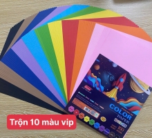 Bìa Màu A4 Định Lượng 160gms Loại 10 Màu Trộn